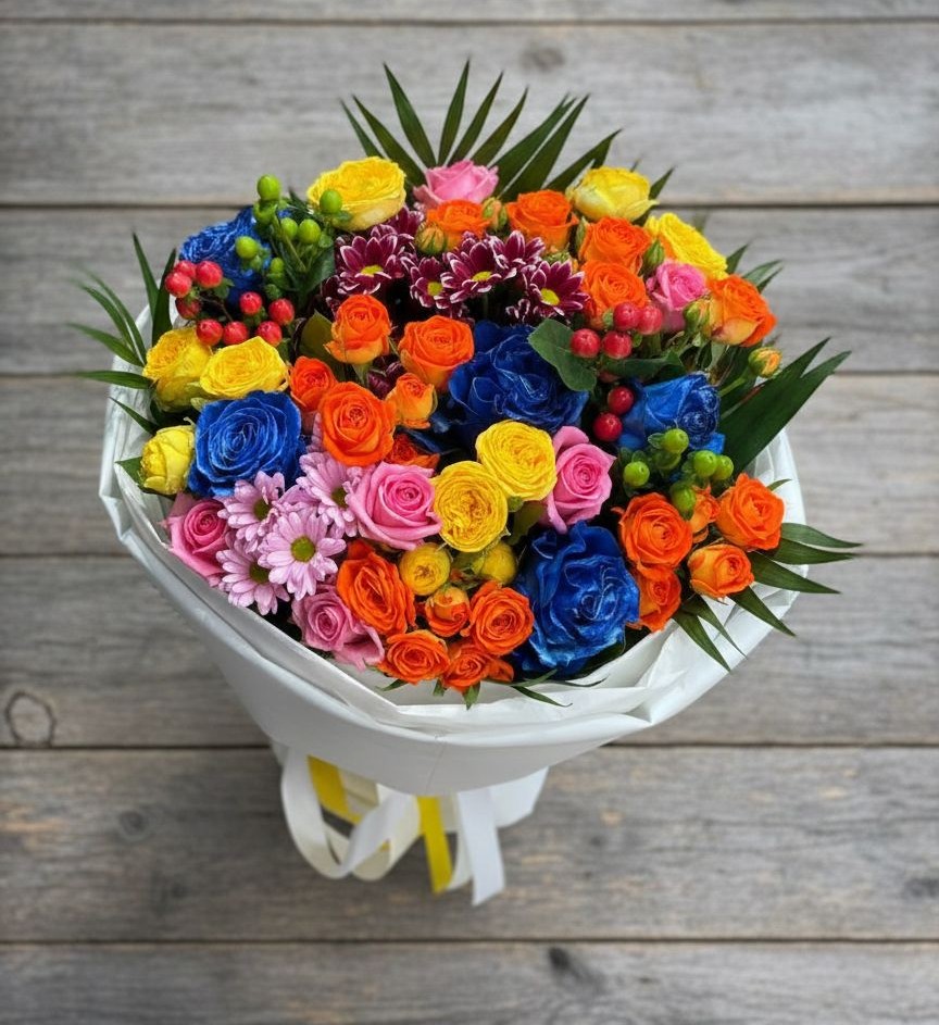 Букет цветов из: Розы и Хризантемы в Мирном