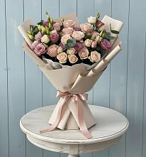 Букет цветов из:  Розы и Лизиантусы #REPLACE_PRED# Мирном