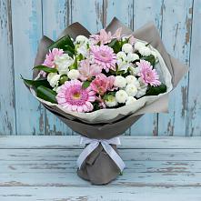 Букет цветов из:  Герберы, Альстромерии и Хризантемы #REPLACE_PRED# Мирном