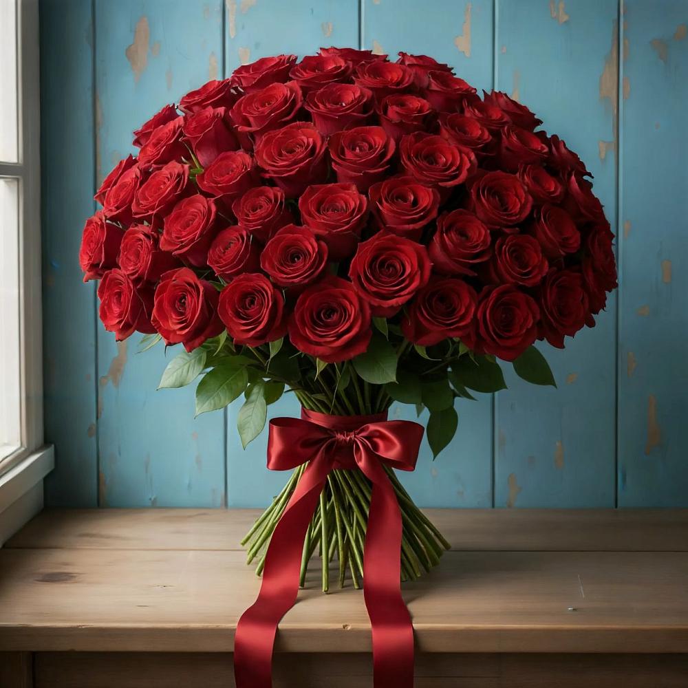 Букет Красные розы Блэк Меджик в Мирном