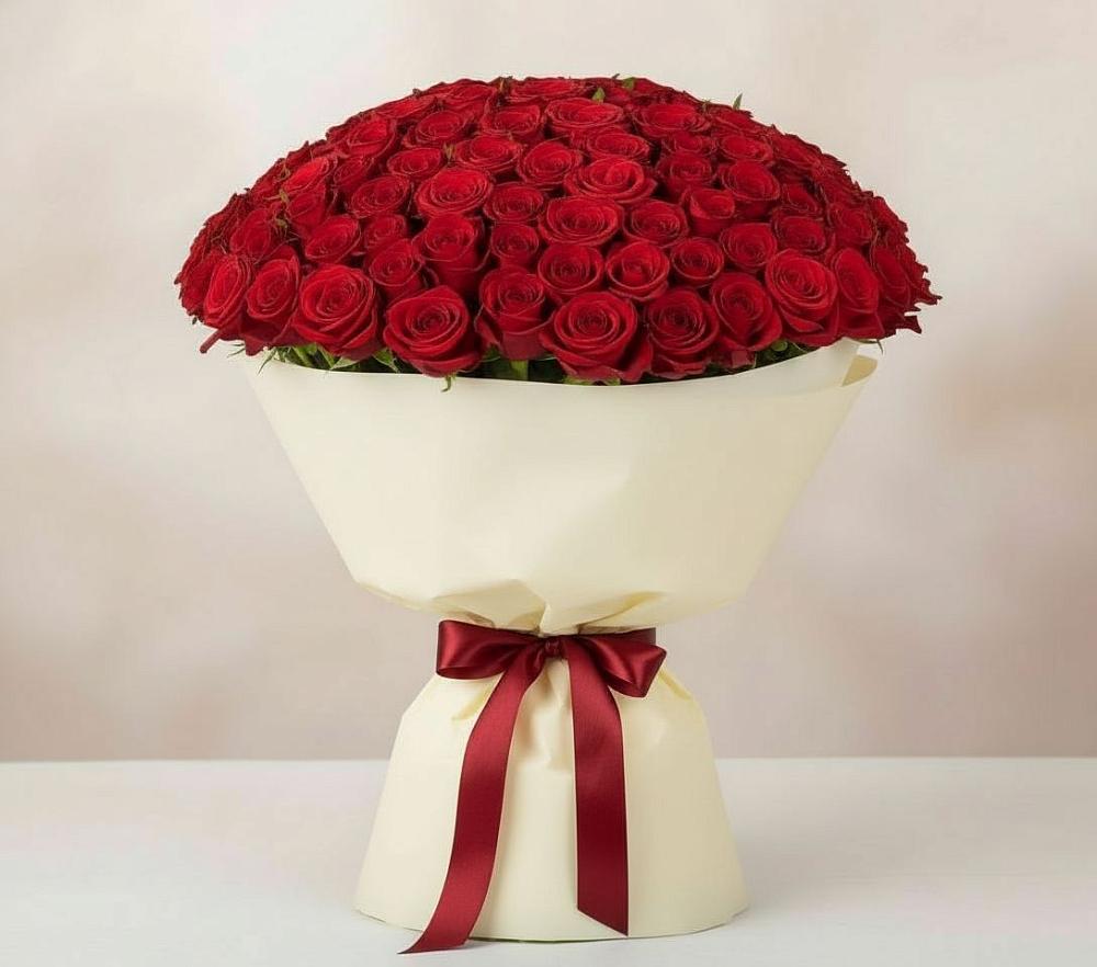 Букет 101 Красная роза Милано в Мирном