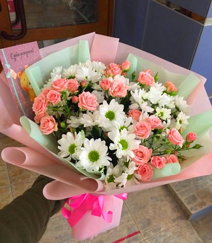 Букет цветов из: Розы и Хризантемы в Мирном