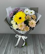 Букет цветов из:  Розы, Герберы и Хризантемы в Мирном