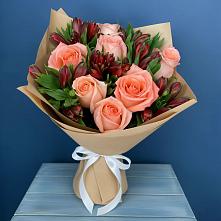 Букет цветов из:  Розы и Альстромерии #REPLACE_PRED# Мирном
