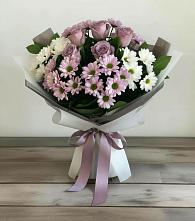 Букет цветов из:  Хризантемы и Розы в Мирном