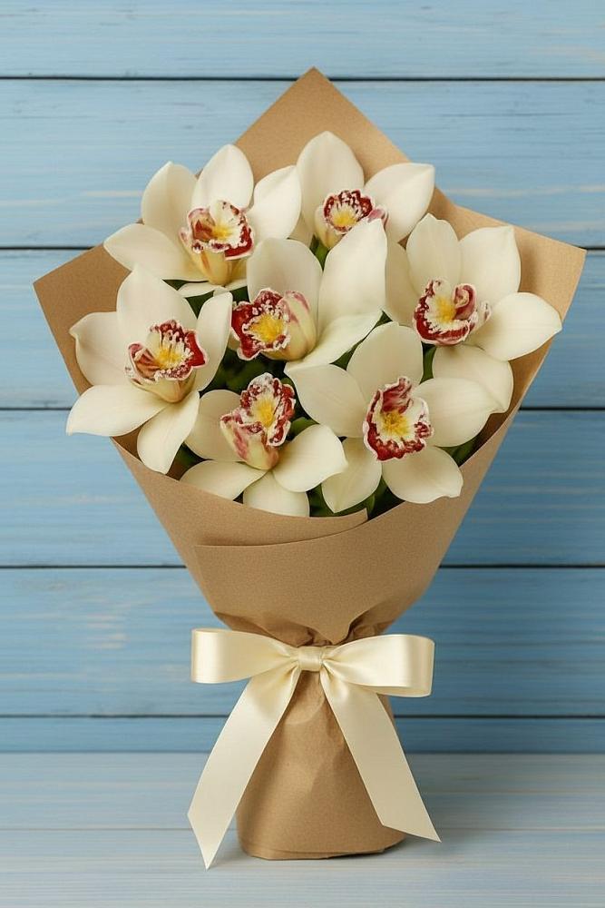 Букет цветов из: Орхидеи и Розы в Мирном