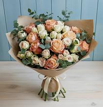 Букет цветов из:  Альстромерии и Розы #REPLACE_PRED# Мирном